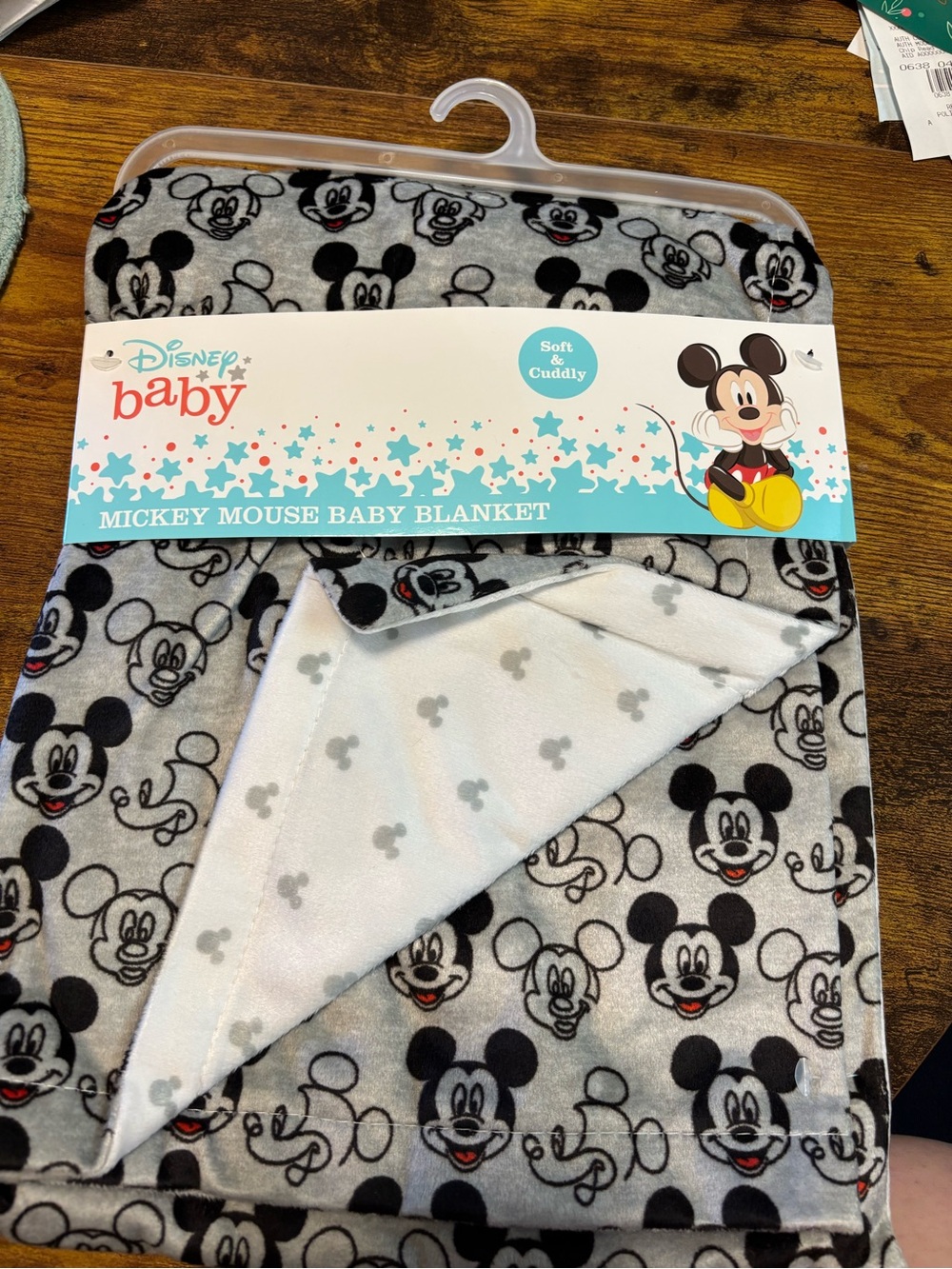 Disney Baby Mickey Mouse Grey & White Baby Blanket